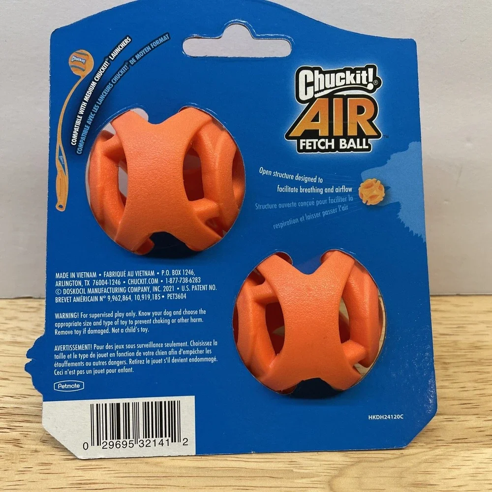 Chuckit! Air Fetch Ball Dog Toy, Medium (2.5 Inch Diameter), for dogs 20-60 lbs,